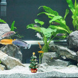 Fish Tank Aquarium Ornament Resin Christmas Tree Gift Box Ornament Christmas Landscaping Decor