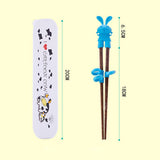 1 Pair Kids Wood Chopsticks Cartoon Children Chopsticks Learning Easy to Use Training Chopsticks for Children Kids - Front View