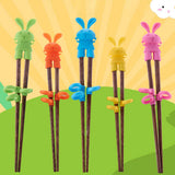1 Pair Kids Wood Chopsticks Cartoon Children Chopsticks Learning Easy to Use Training Chopsticks for Children Kids