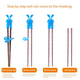 1 Pair Kids Wood Chopsticks Cartoon Children Chopsticks Learning Easy to Use Training Chopsticks for Children Kids