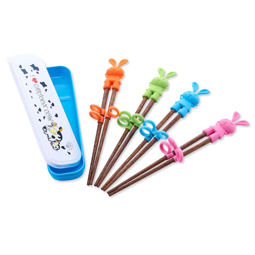 1 Pair Kids Wood Chopsticks Cartoon Children Chopsticks Learning Easy to Use Training Chopsticks for Children Kids