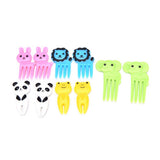 20Pcs Mini Cute Cartoon Animal Food Fruit Picks Forks Lunch Box Decor for Kids - Side View