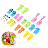 20Pcs Mini Cute Cartoon Animal Food Fruit Picks Forks Lunch Box Decor for Kids - Side View