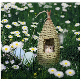 Humming Bird Houses for Outside Hanging Natural Grass Hanging Bird Hut Hand Woven Hummingbird Nest - Rear View