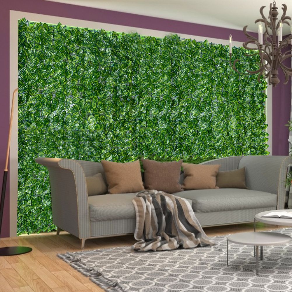 Artificial Leaf Screening Roll UV Fade Protected Hedging Wall Landscaping Garden Fence Balcony Screen for Indoor Outdoor Decor
