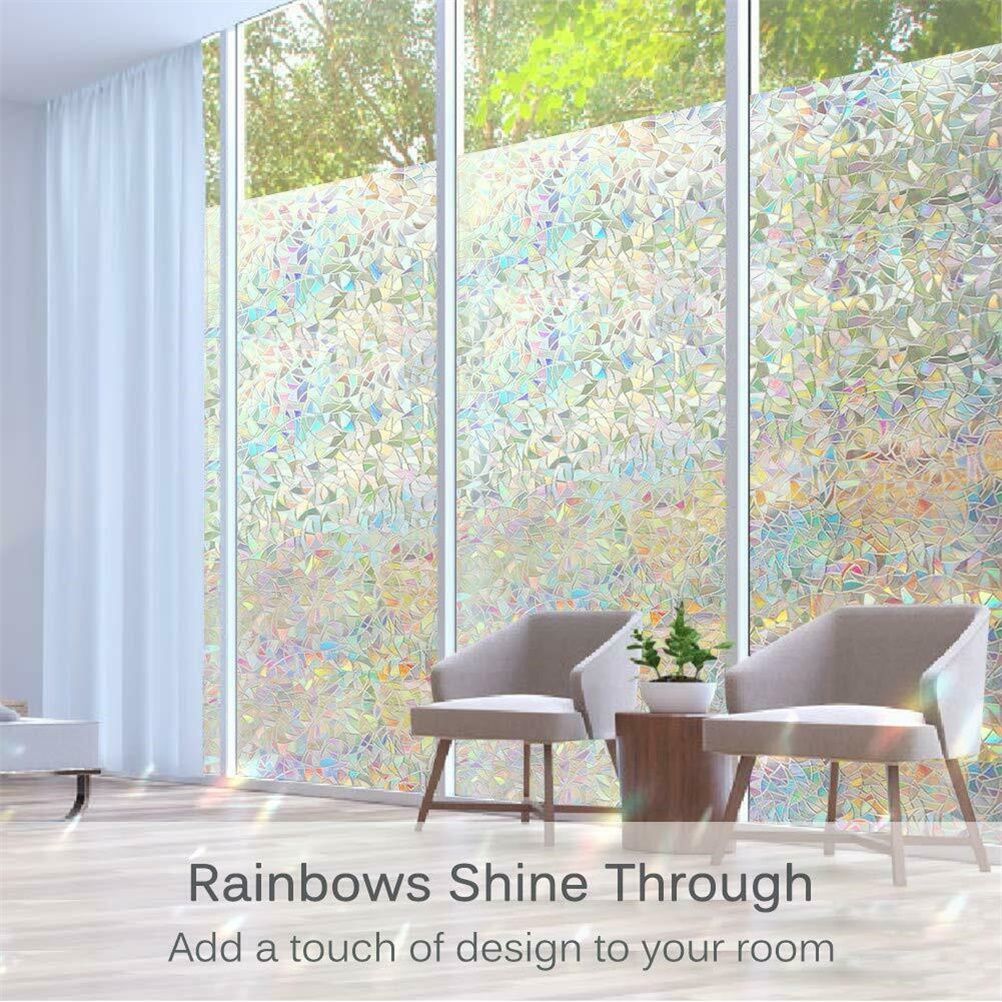 3D Static Decorative Window Glass Film Static Cling Window Foil Anti UV Rainbow Film Home Decor