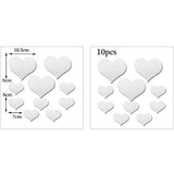 10PCS Heart Shaped Mirror Wall Sticker 3D Mirror Art Decor DIY Wall Decoration