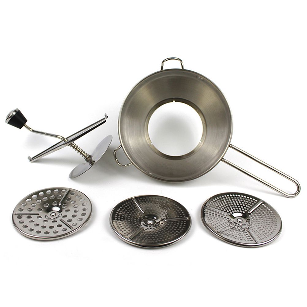 Stainless Steel Potato Blender Kitchen Potato Masher with 3 Ricing Discs Vegetable Blender