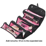 Roll Cosmetics Organizer Makeup Bag Foldable Hanging Toiletries Pockets Compartment Travel Kit Jewelry Bags - Front View