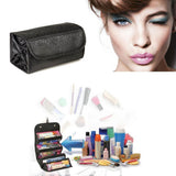 Roll Cosmetics Organizer Makeup Bag Foldable Hanging Toiletries Pockets Compartment Travel Kit Jewelry Bags - Close-Up Angle