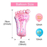 69PCS Baby Gender Reveal Party Supplies Kit Black Balloon Pink Blue Confetti Boy or Girl Banner Party Decorations Photo Props - Side View