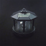 Solar Powered Lighthouse Rotating Outdoor Waterproof LED Solar Light Beacon Tower Decorative Lamp for Garden Lawn Patio - Top-Down View