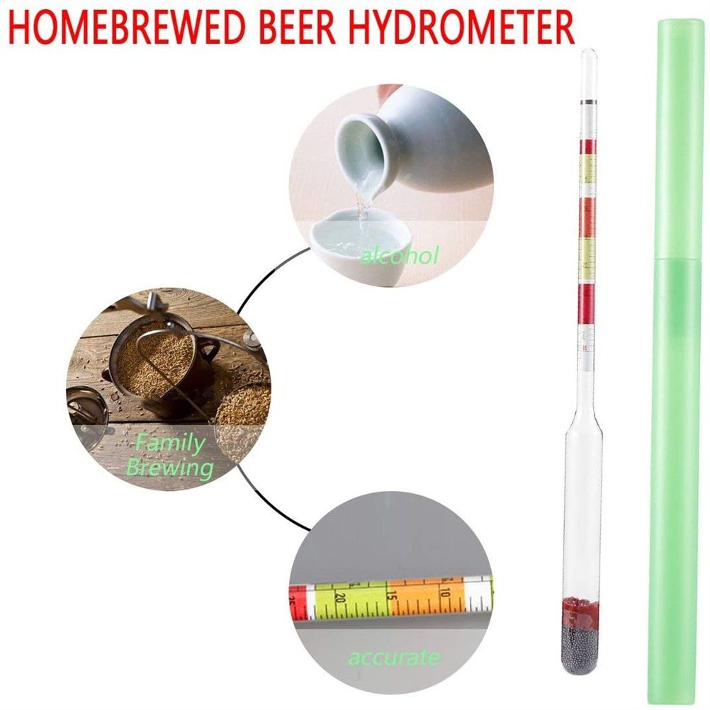 3 Scale Hydrometer Alcohol Brix Meter 3 in 1 Densimeter for Wine Beer