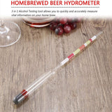 3 Scale Hydrometer Alcohol Brix Meter 3 in 1 Densimeter for Wine Beer
