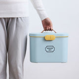 Family Medication Box Portable First Aid Box Organizer with Easy to Open Buckle Snap - Close-Up Angle