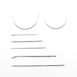 14PCS DIY Leather Tool Set Sewing Needles with Leather Waxed Thread Cord and Thimble for Leather Repair - 45-Degree Angle
