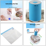 Mini Automatic Vacuum Pump Portable Vacuum Sealer Machine with Vacuum Bags for Food Kitchen and Home Use