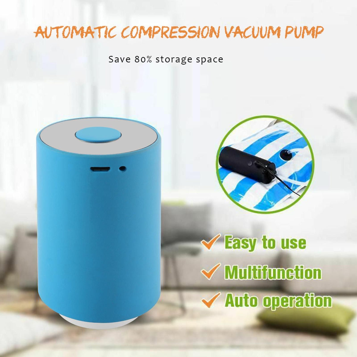 Mini Automatic Vacuum Pump Portable Vacuum Sealer Machine with Vacuum Bags for Food Kitchen and Home Use