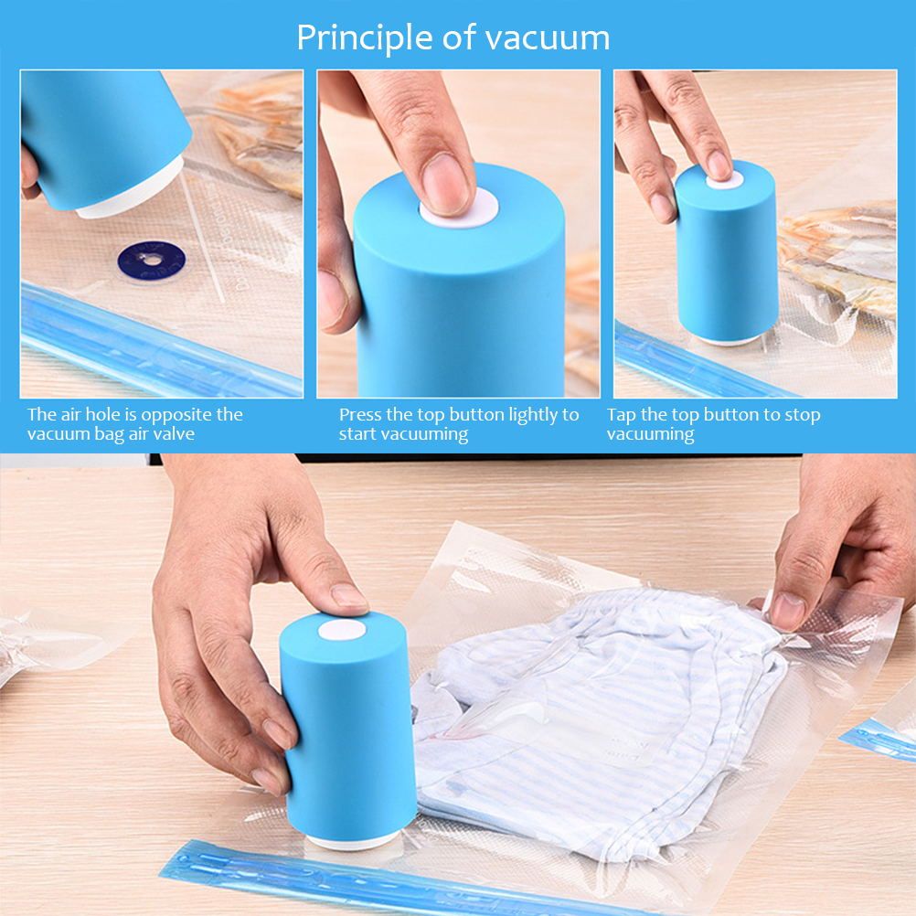 Mini Automatic Vacuum Pump Portable Vacuum Sealer Machine with Vacuum Bags for Food Kitchen and Home Use