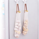 3Pcs Kitchen Fruits Vegetables Storage Hanging Bags Reusable Grocery Produce Bags Mesh Ecology Shopping Tote Bags - 45-Degree Angle