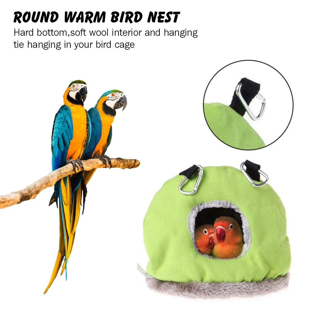 Warm Bird Nest Round Soft Bird Nest Small Bird Plush Cage Winter Hanging Hammock