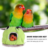 Warm Bird Nest Round Soft Bird Nest Small Bird Plush Cage Winter Hanging Hammock - Side View