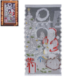 Christmas Lace Curtains LED Light Santa Claus Half Blackout Curtains Living Room Bedroom Home Decor