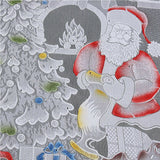 Christmas Lace Curtains LED Light Santa Claus Half Blackout Curtains Living Room Bedroom Home Decor - Close-Up Angle