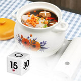 Cube Timer Kitchen Timer Preset Timer for 15/20/30/60 Minute - Rear View