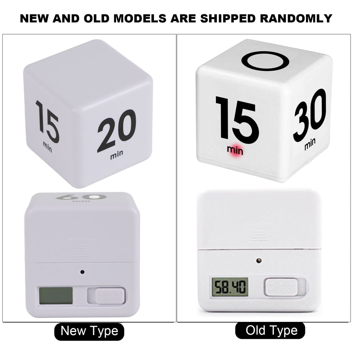 Cube Timer Kitchen Timer Preset Timer for 15/20/30/60 Minute