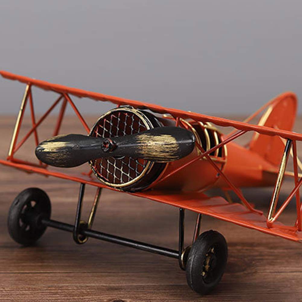 Vintage Metal Plane Crafts Retro Aircraft Model Biplane Aircraft Ornaments