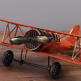 Vintage Metal Plane Crafts Retro Aircraft Model Biplane Aircraft Ornaments