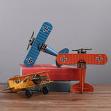 Vintage Metal Plane Crafts Retro Aircraft Model Biplane Aircraft Ornaments