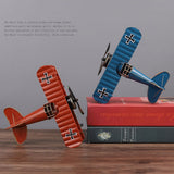 Vintage Metal Plane Crafts Retro Aircraft Model Biplane Aircraft Ornaments
