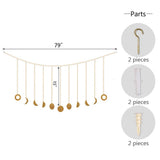 Moon Phase Garland Hanging Moon Phase Decoration Lunar Wall Ornaments - Side View