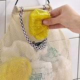 2pcs Hanging Mesh Space Saver Bags Organizer Fruit Storage for Kitchen Bathroom Mesh Hanging Bag