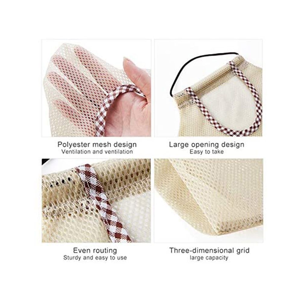 2pcs Hanging Mesh Space Saver Bags Organizer Fruit Storage for Kitchen Bathroom Mesh Hanging Bag