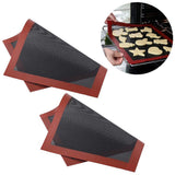 2 pcs Non Stick Baking Pan Glass Fiber Oven Mat Cake Mat Silicone Baking Pad Baking Pastry Tools