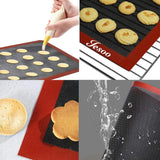 2 pcs Non Stick Baking Pan Glass Fiber Oven Mat Cake Mat Silicone Baking Pad Baking Pastry Tools - Top-Down View