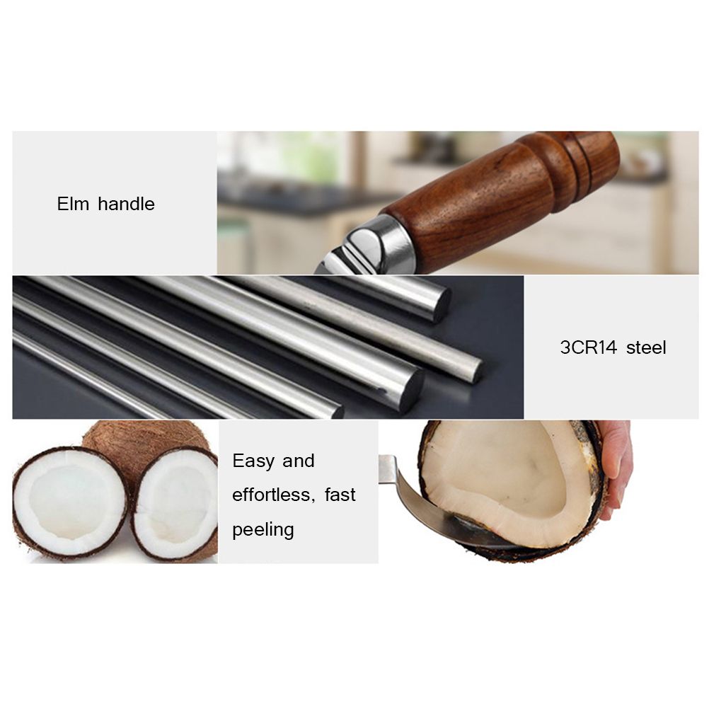 Stainless Steel Coconut Opener Knife Shell Opener Fruit Vegetable Meat Extractor Kitchen Tools
