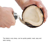Stainless Steel Coconut Opener Knife Shell Opener Fruit Vegetable Meat Extractor Kitchen Tools - Close-Up Angle