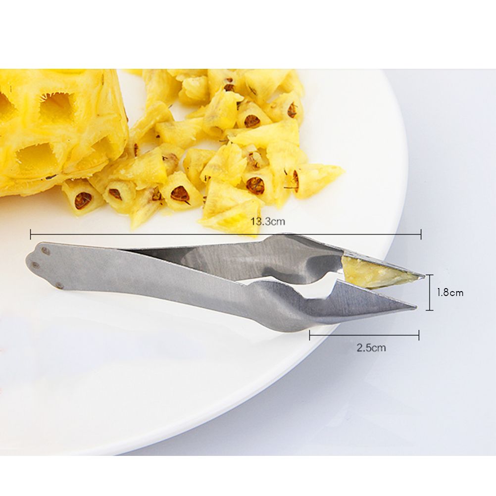 2 Pcs Stainless Steel Pineapple Eye Peeler Kitchen Seed Remover Cutting Clip Supplies