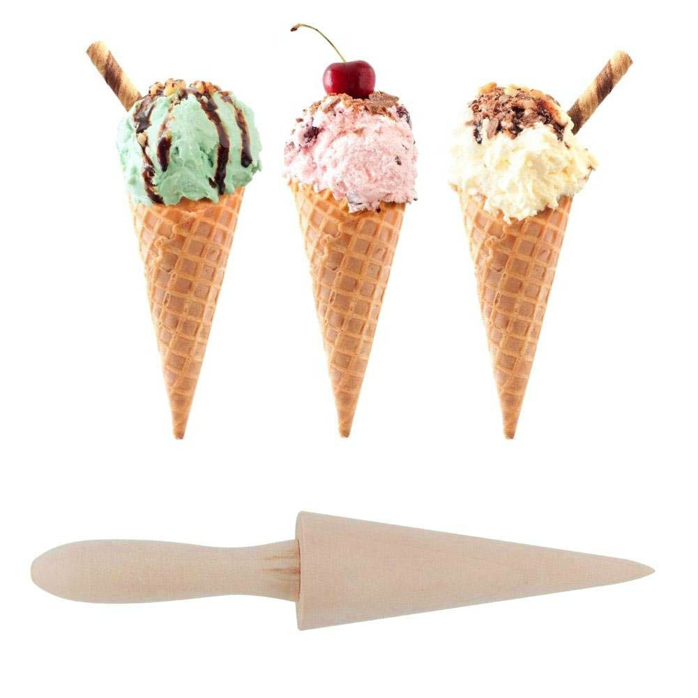 Wood Cone Roller Pastry Ice Cream Cone Mold Baking Tools for Home Dessert Shop