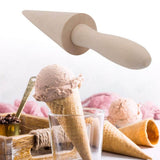 Wood Cone Roller Pastry Ice Cream Cone Mold Baking Tools for Home Dessert Shop
