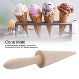 Wood Cone Roller Pastry Ice Cream Cone Mold Baking Tools for Home Dessert Shop - Rear View