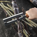 Sugarcane Peeling Kinfe Pineapple Peeler Carbon Steel Sugar Cane Peeling Cutter with Wooden Handle - Close-Up Angle