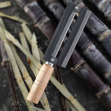 Sugarcane Peeling Kinfe Pineapple Peeler Carbon Steel Sugar Cane Peeling Cutter with Wooden Handle - Low Angle