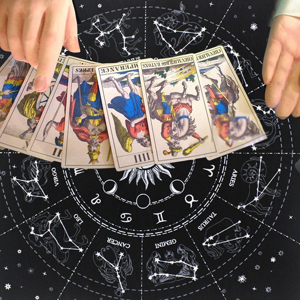 Tarot Special Tablecloth Soft Flocking Tablecloth Divination Card Tablecloth