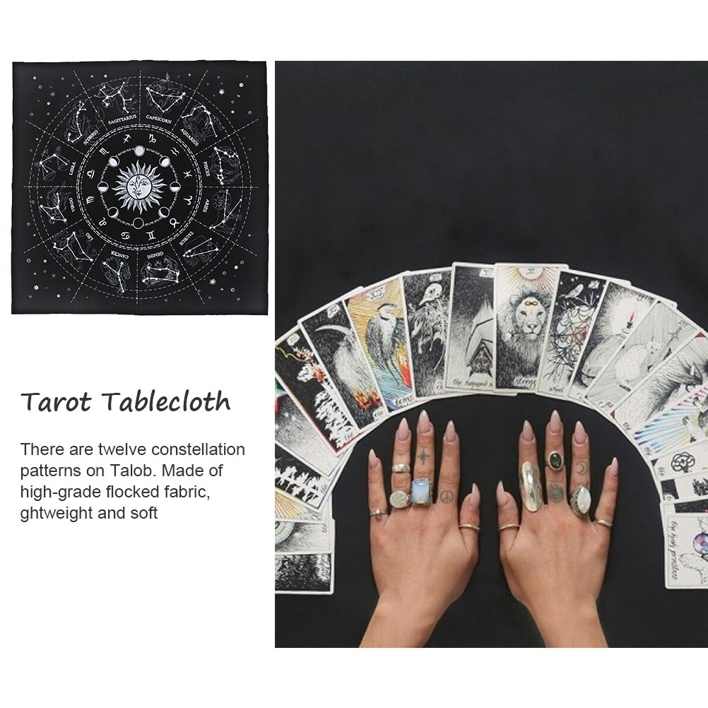 Tarot Special Tablecloth Soft Flocking Tablecloth Divination Card Tablecloth