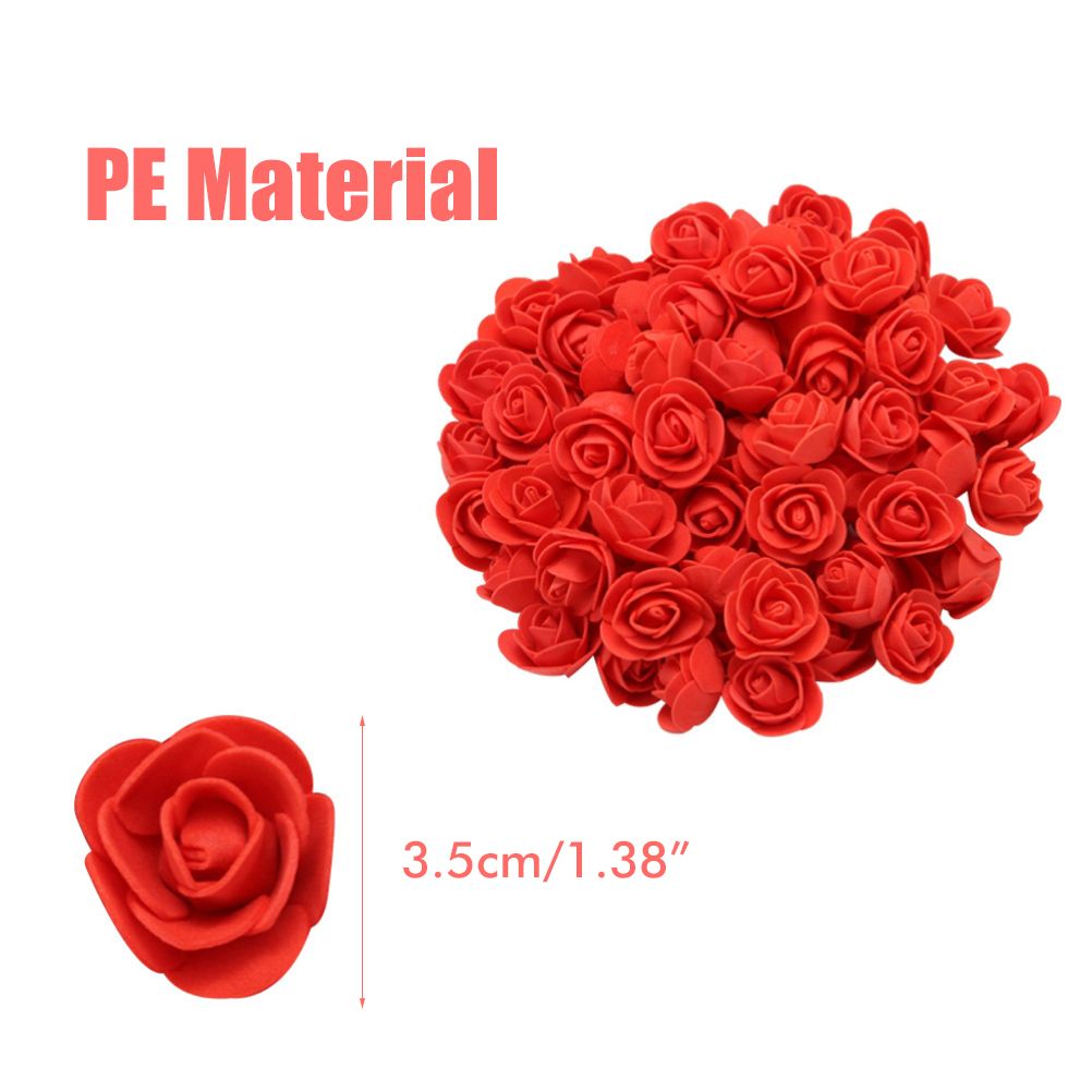 100PCS Artificial Rose Flowers Red Foam Roses Fake Roses DIY Decoration for Wedding Party Decoration Crafts